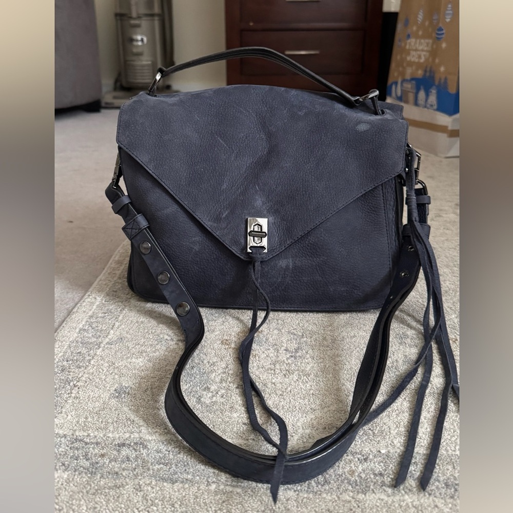 Rebecca Minkoff Darren Navy Suede Bag